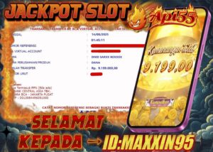 Bukti kemenangan API55 Rp. 9,199,000.00